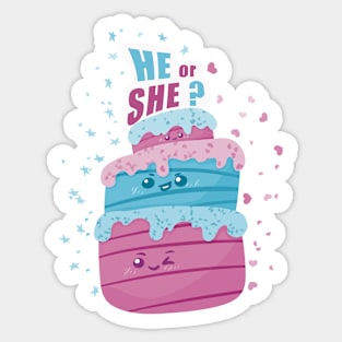 He or she sweet cake Sticker